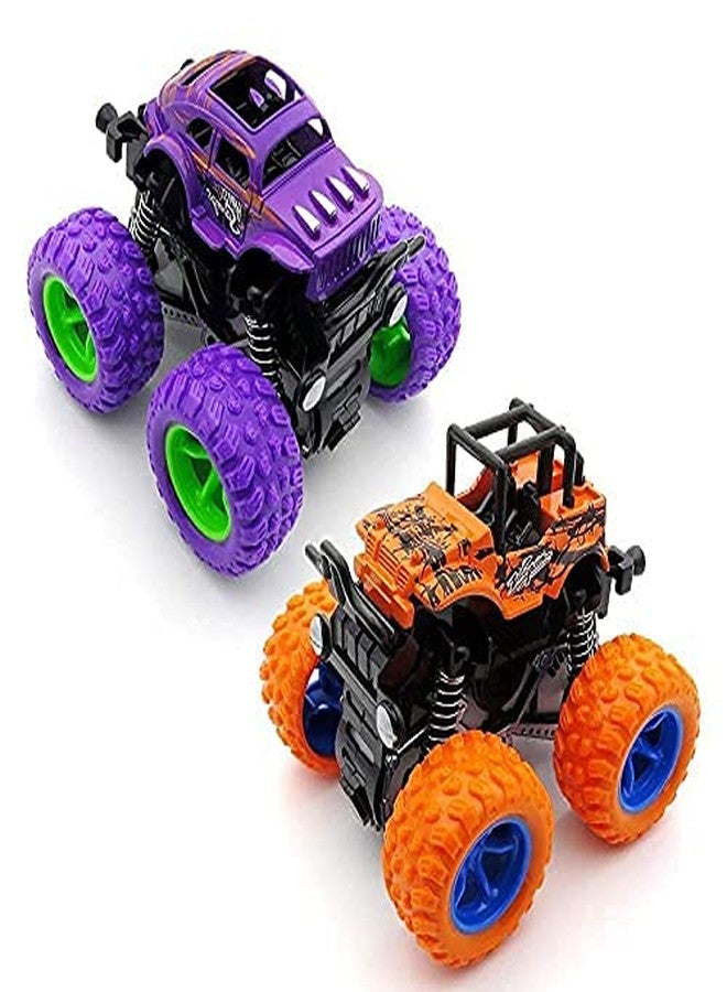 PULSBERY 4WD Monster Truck Cars Push and Go Toy Trucks Friction Powered Cars,Multicolor (Monster Car-2 Qty) - Image 1